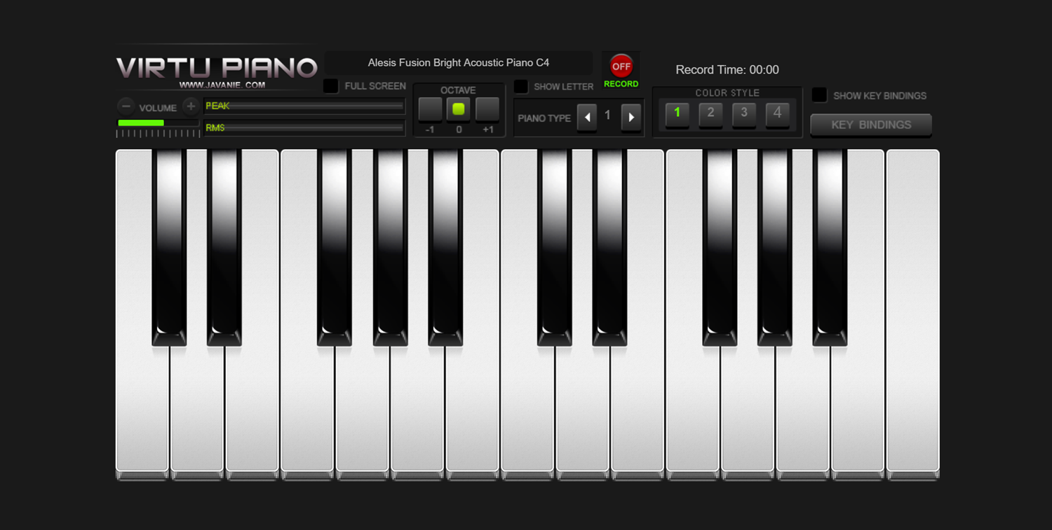 Virtu Piano Virtual Keyboard Screenshot.