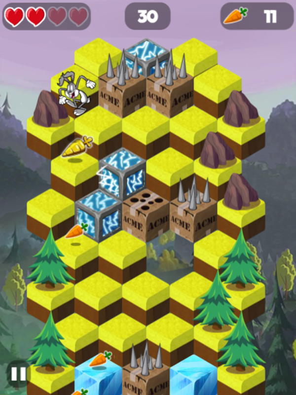 Wabbit Mountain Madness Game Play Screenshot.
