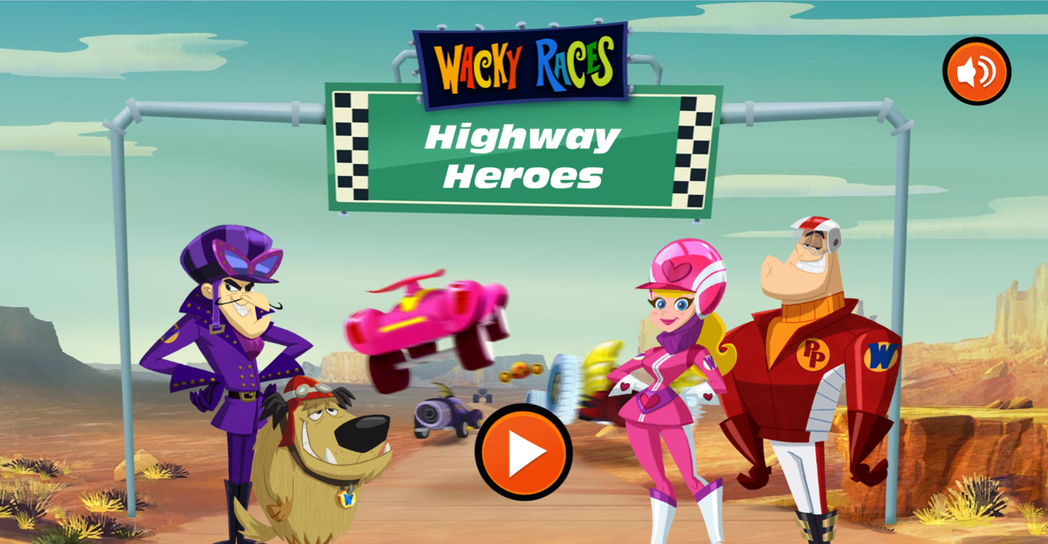 Wacky Races Highway Heroes Welcome Screen Screenshot.