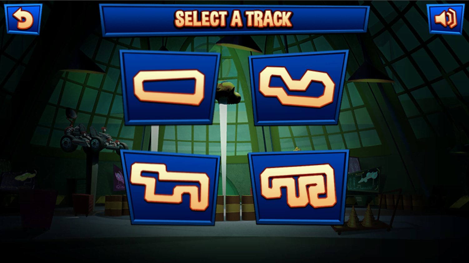 Wacky Races SlingRaces Track Select Screenshot.
