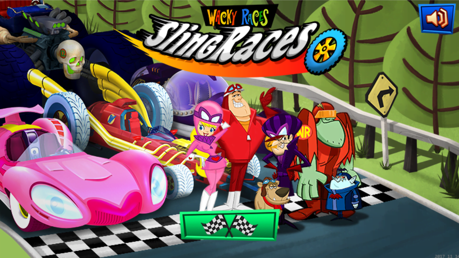 Wacky Races SlingRaces Welcome Screen Screenshot.