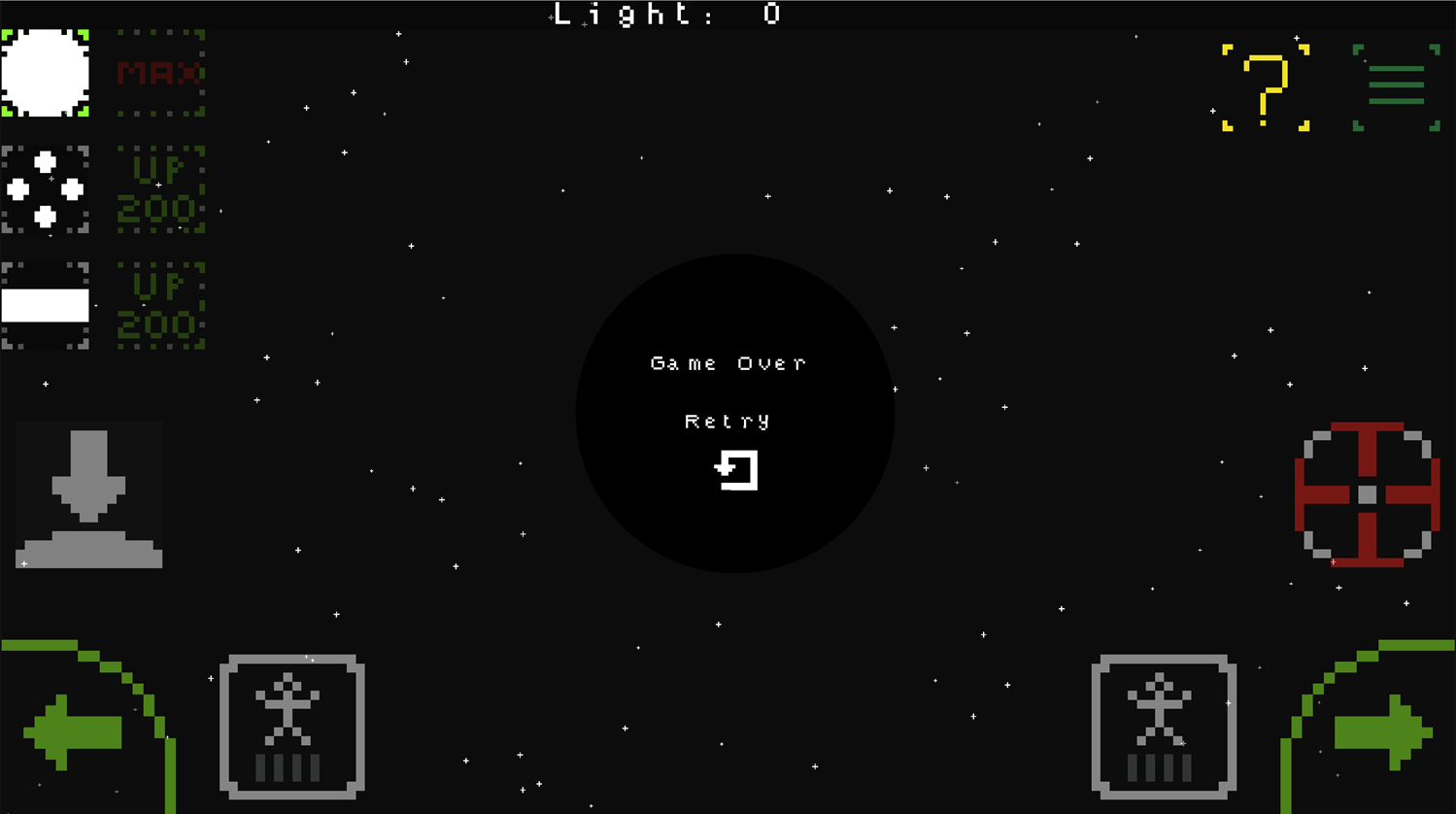 War of Light Game Over Screen Screenshot.