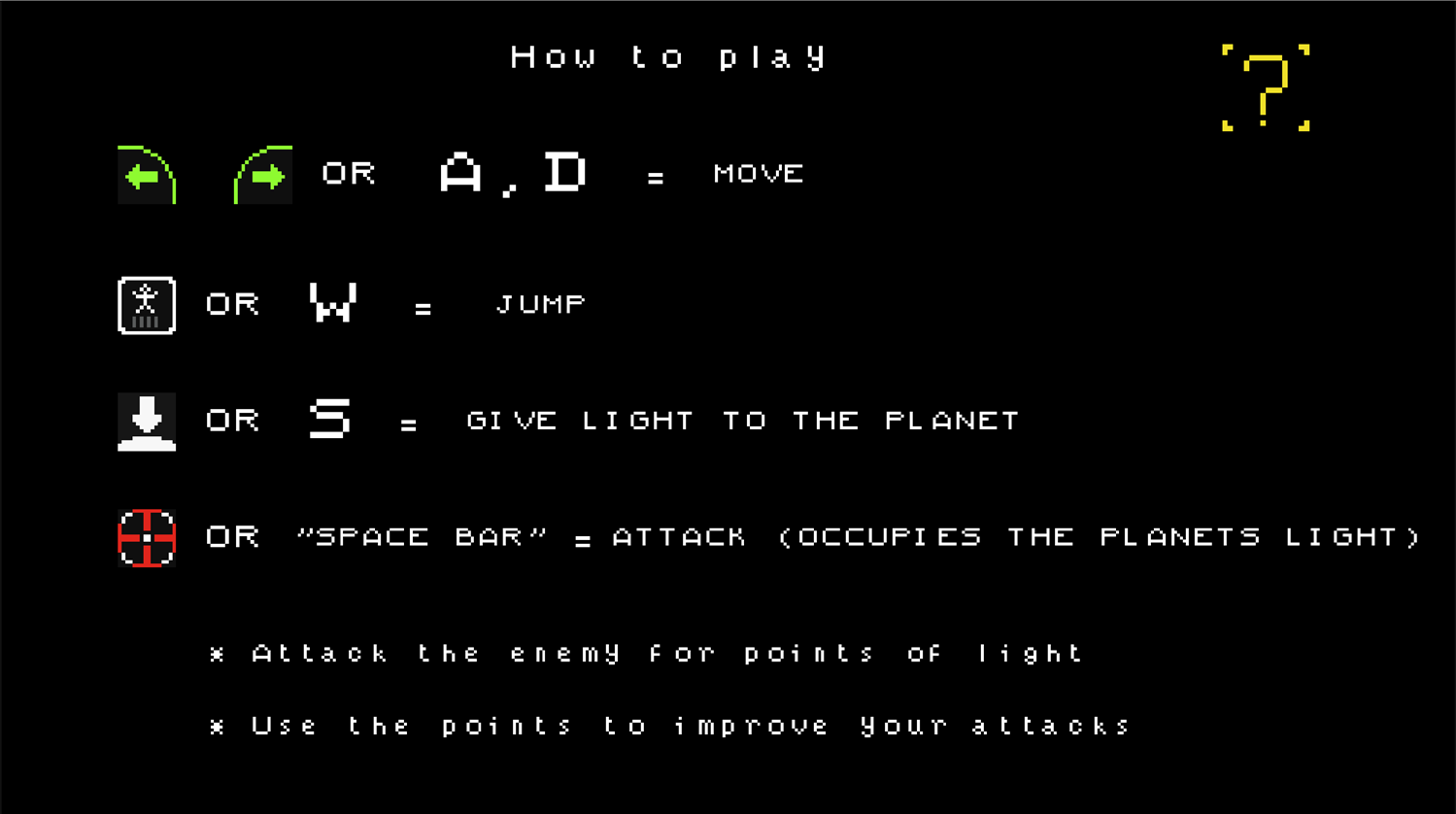 War of Light Game Play Instructions Screen Screenshot.