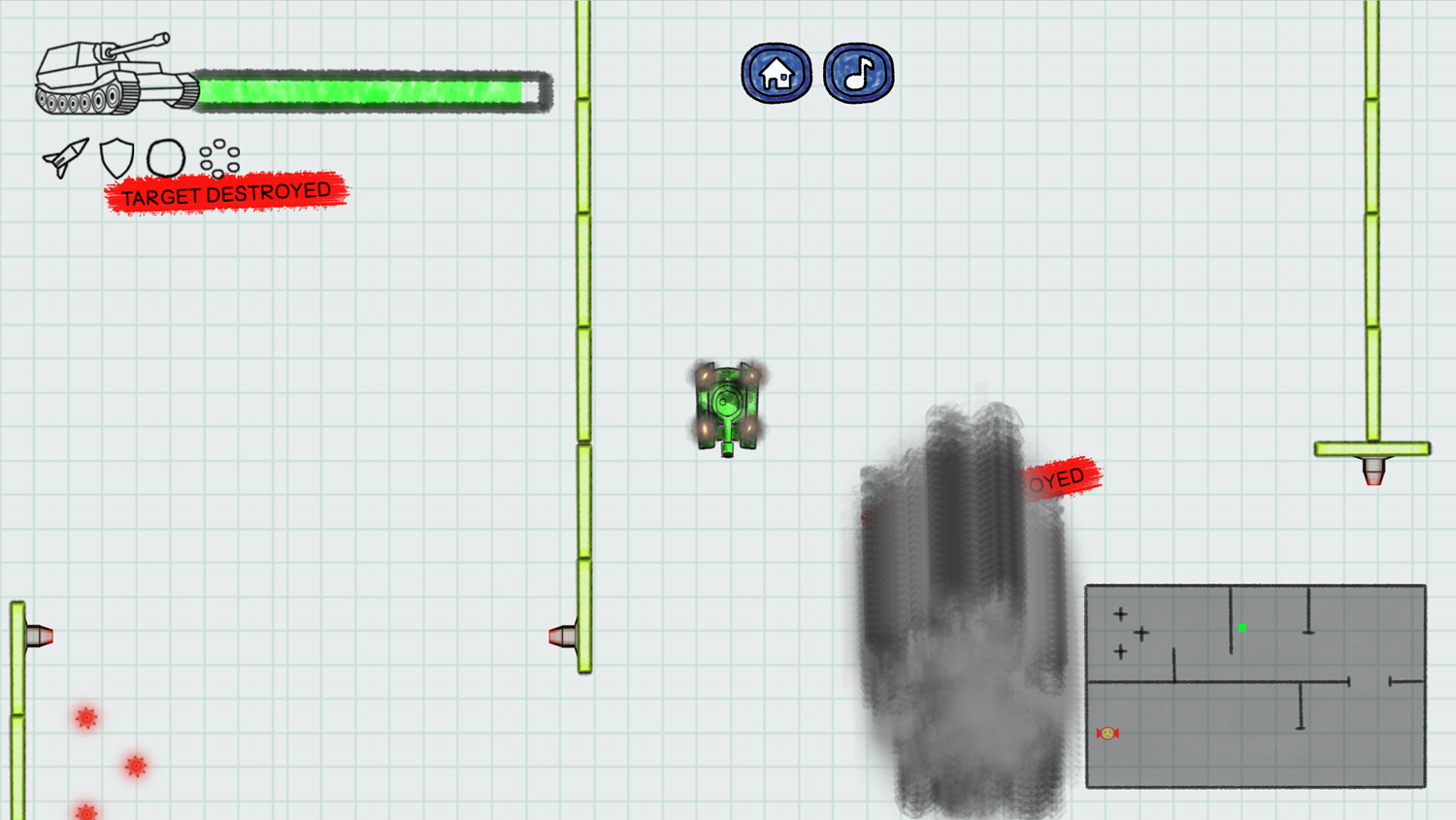 War of Tanks Paper Note Game Big Tank Destroyed Screenshot.