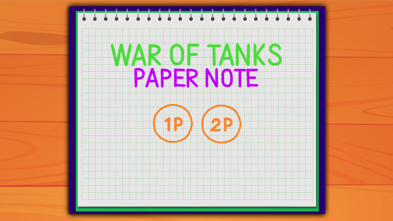 War of Tanks Paper Note Game Welcome Screen Screenshot.