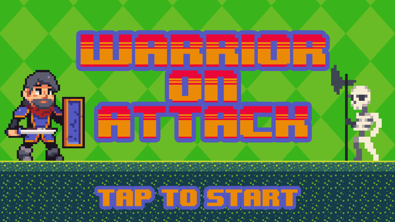 Warrior on Attack Welcome Screen Screenshot.