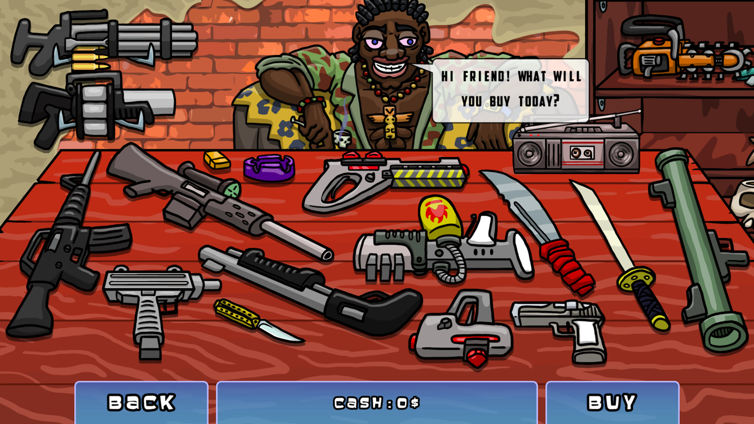 Warriors vs Evil Spirits Game Buy Weapon Screenshot.