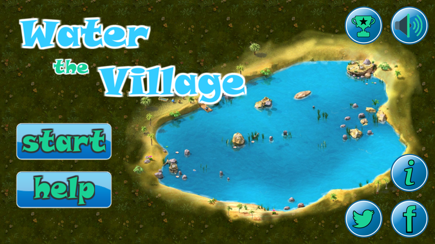 Water the Village Game Welcome Screen Screenshot.