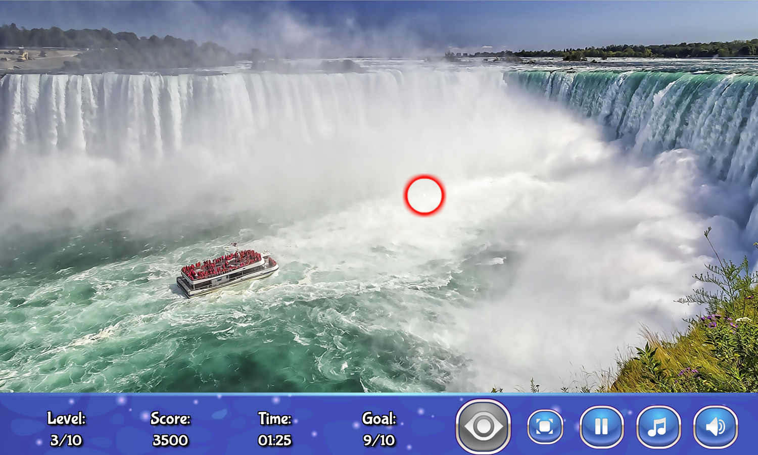 Waterfall Hidden Stars Game Hint Highlight Screenshot.