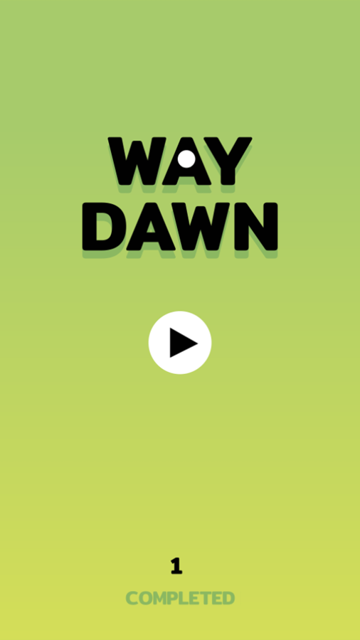 Way Down Game Welcome Screen Screenshot.