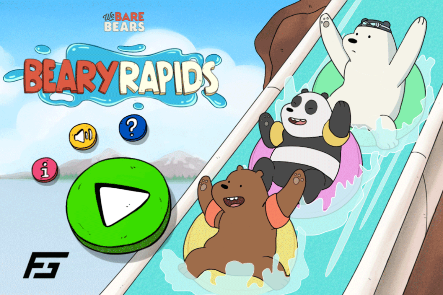 We Bare Bears Beary Rapids Welcome Screen Screenshot.