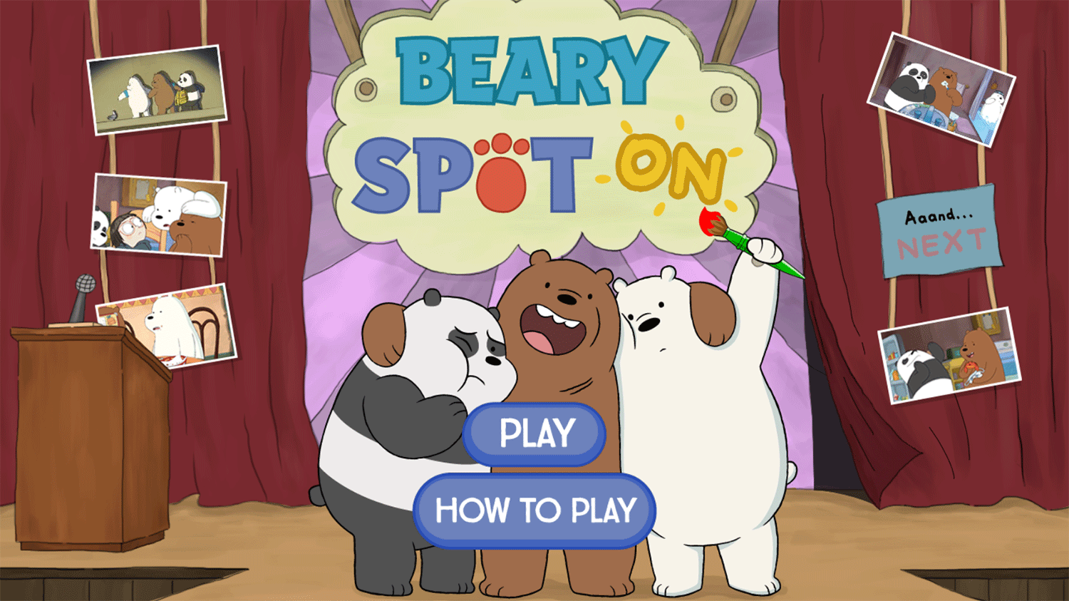 We Bare Bears Beary Spot On Welcome Screen Screenshot.