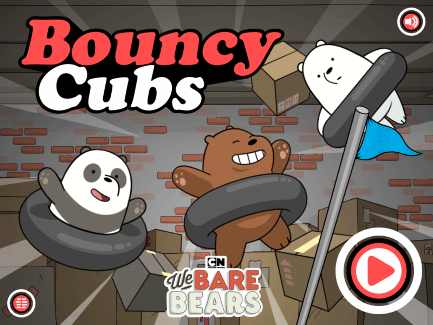 We Bare Bears Bouncy Cubs Welcome Screen Screenshot.