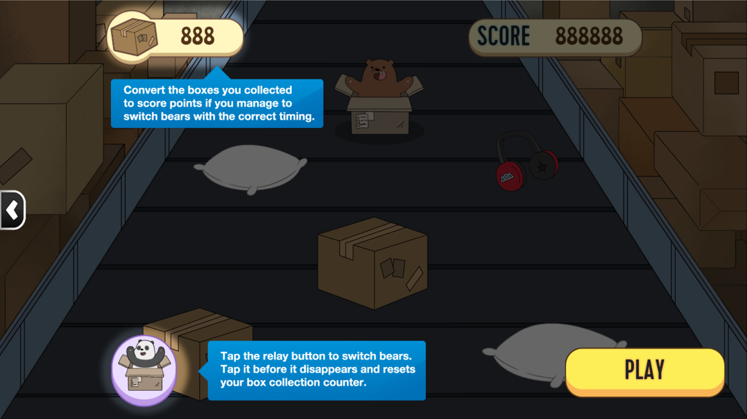 We Bare Bears Box O Mania Game Instructions Screenshot.
