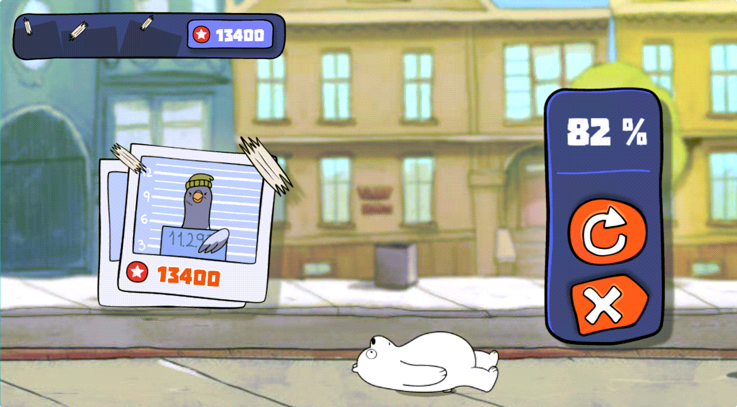 We Bare Bears Feathered Chase Result Screenshot.