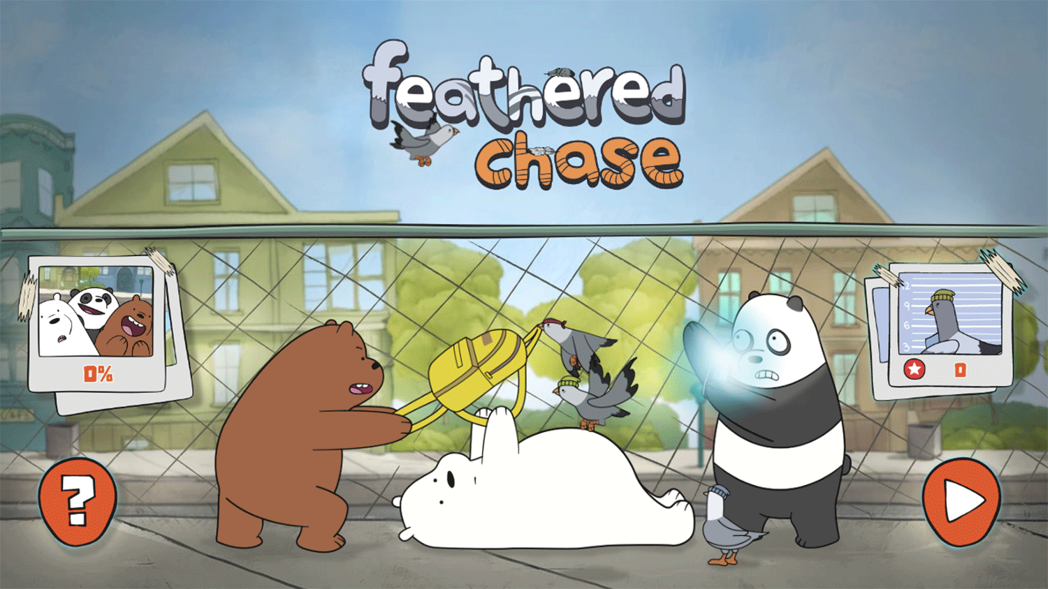 We Bare Bears Feathered Chase Welcome Screen Screenshot.