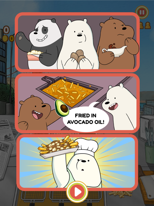 We Bare Bears French Fry Frenzy Game Cutscene Screen Screenshot.