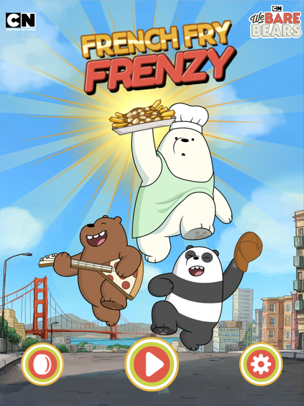 We Bare Bears French Fry Frenzy Game Welcome Screen Screenshot.