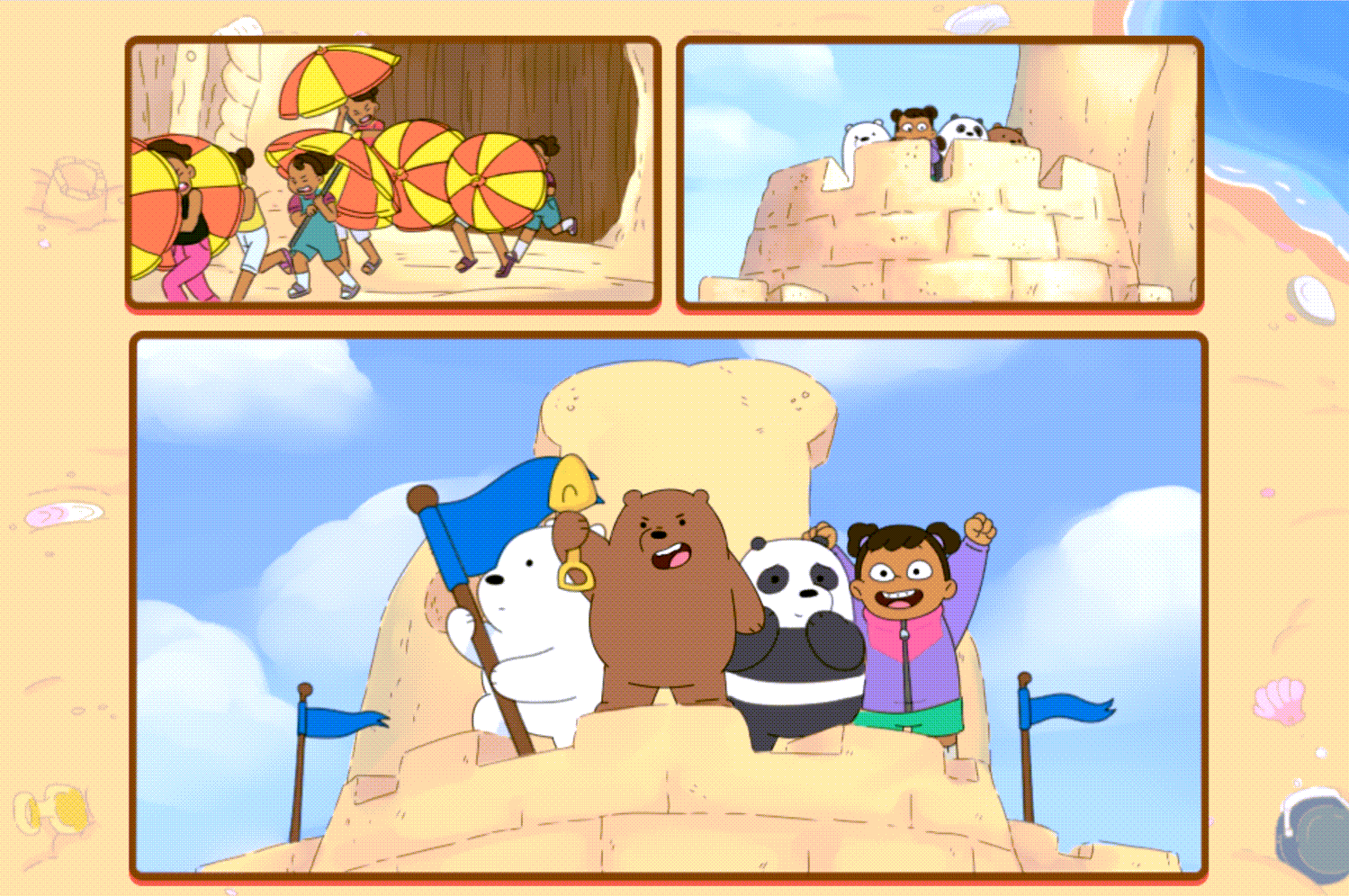 We Bare Bears Sandcastle Battle Game Beat Screenshots.