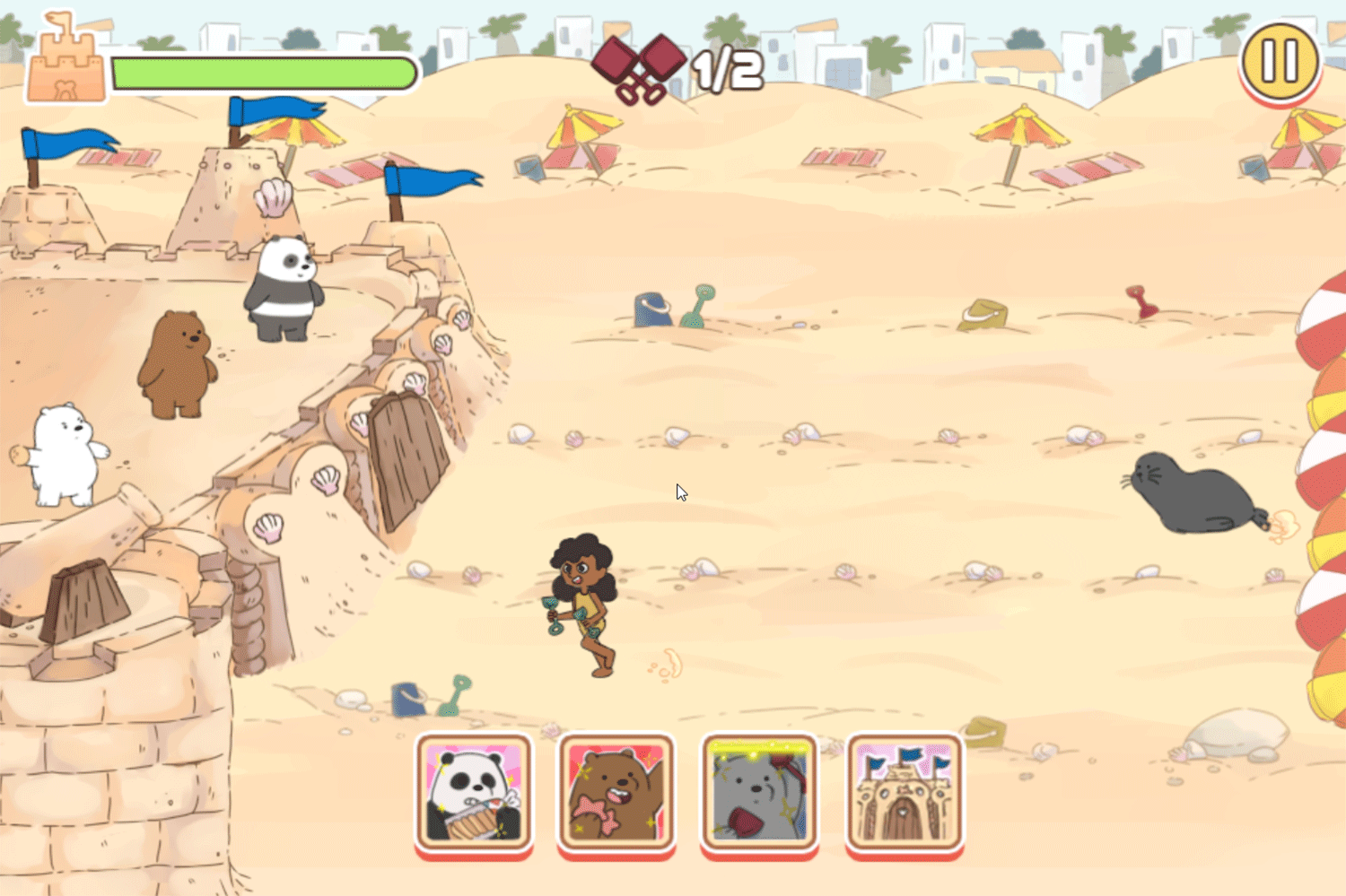 We Bare Bears Sandcastle Battle Game Screenshots.