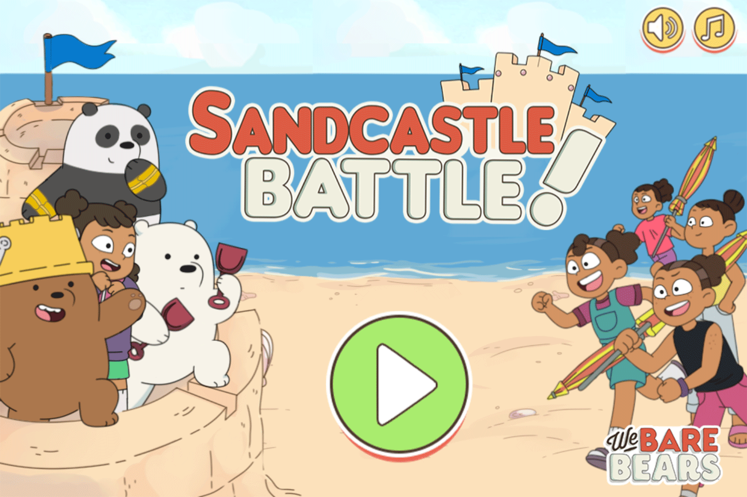 We Bare Bears Sandcastle Battle Welcome Screen Screenshots.