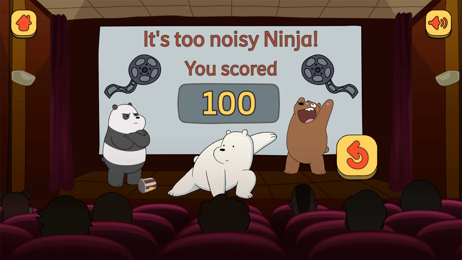 We Bare Bears Shush Ninjas Result Screenshot.