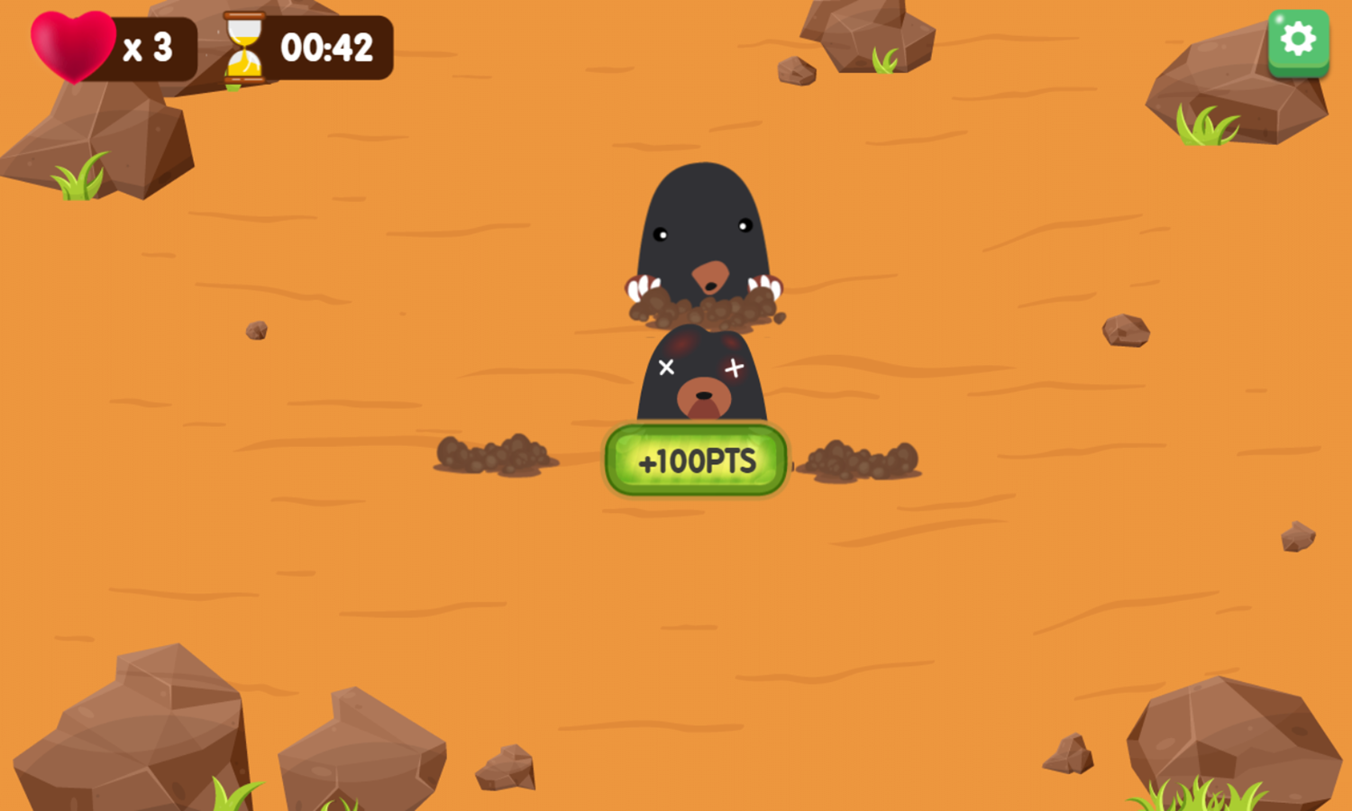 Whack-A-Mole Game Play Screenshot.