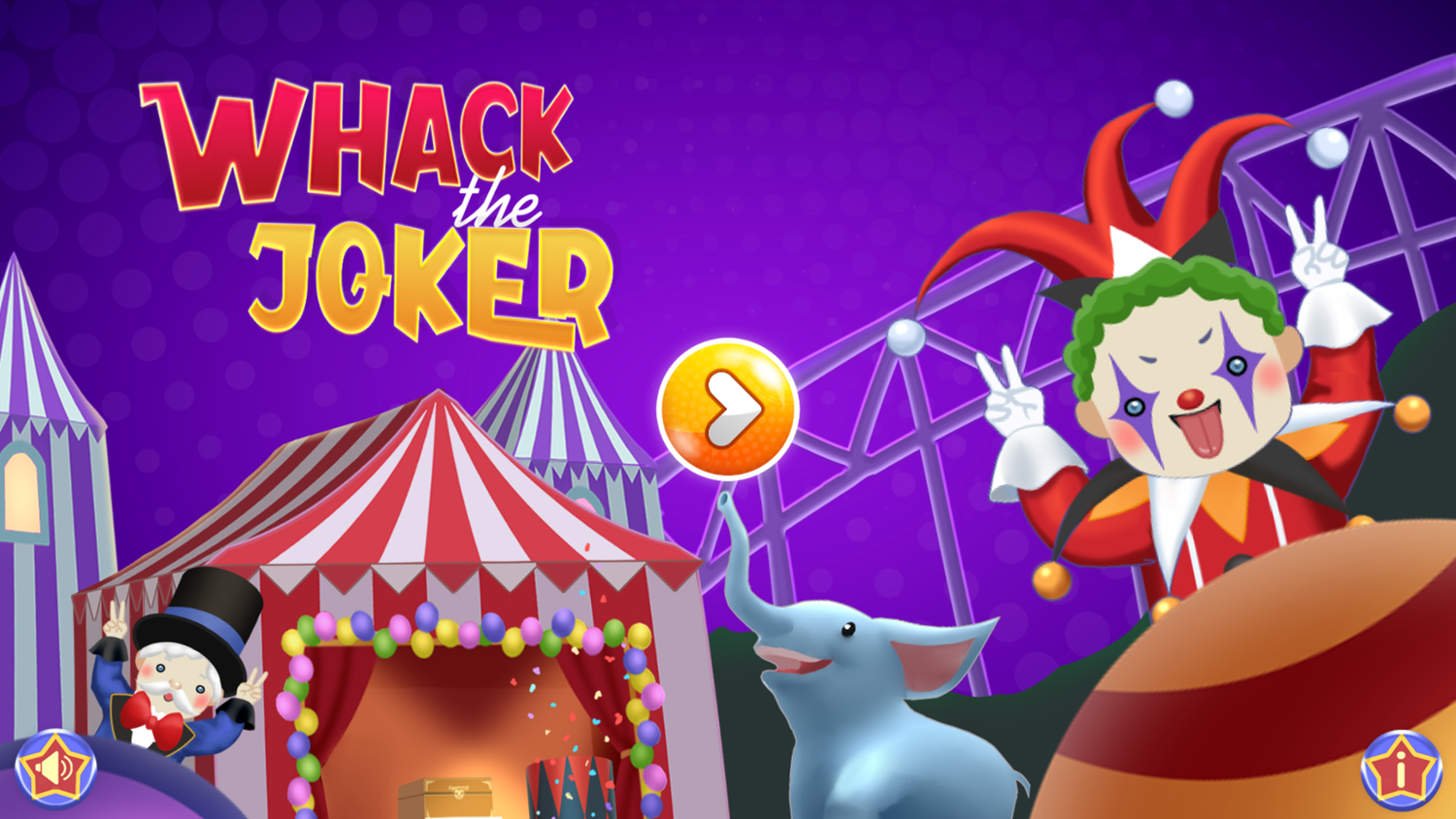 Whack The Joker Game Welcome Screen Screenshot.