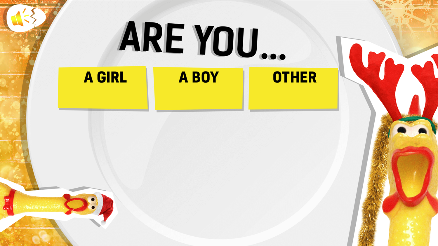 What's Your Chicken Name Game Gender Question Screen Screenshot.