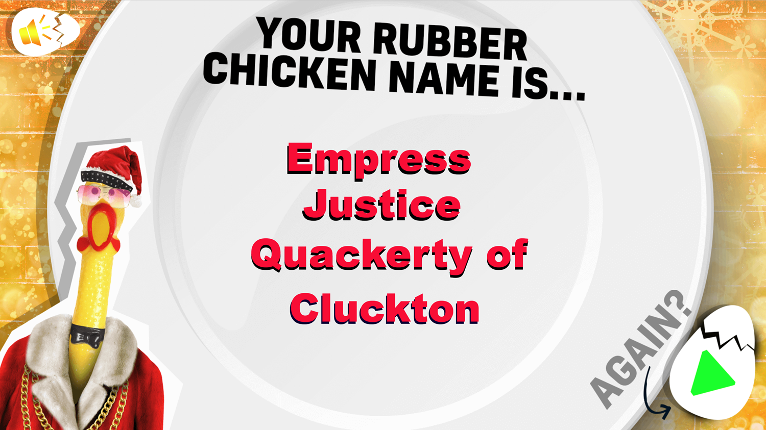 What's Your Chicken Name Game Results Screen Screenshot.