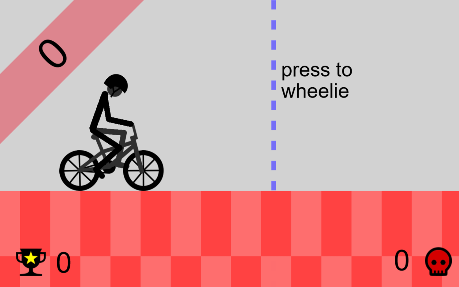 Wheelie Bike Welcome Screen Screenshot.