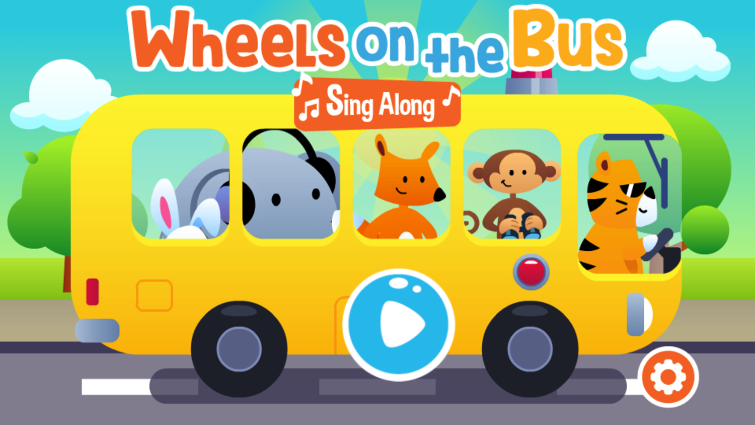 Wheels on the Bus Sing Along Game Welcome Screen Screenshot.