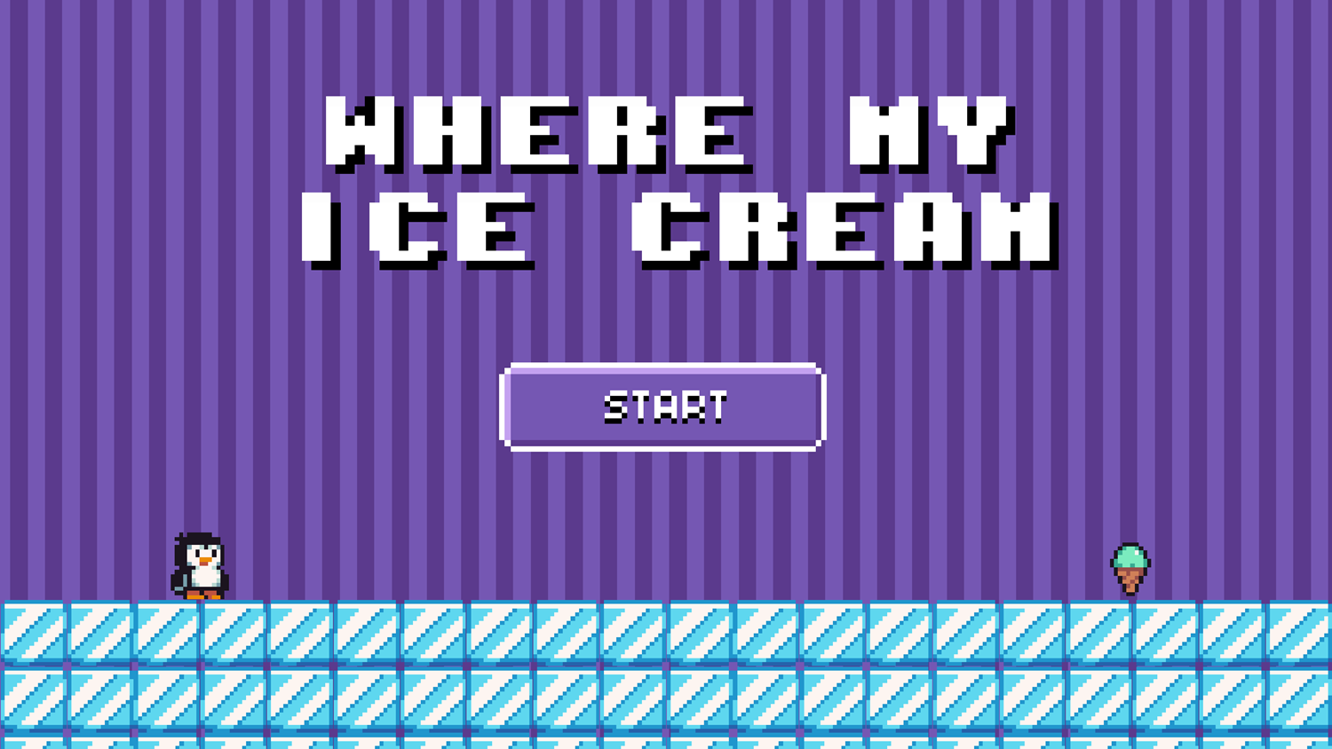 Where My Ice Cream Game Welcome Screen Screenshot.
