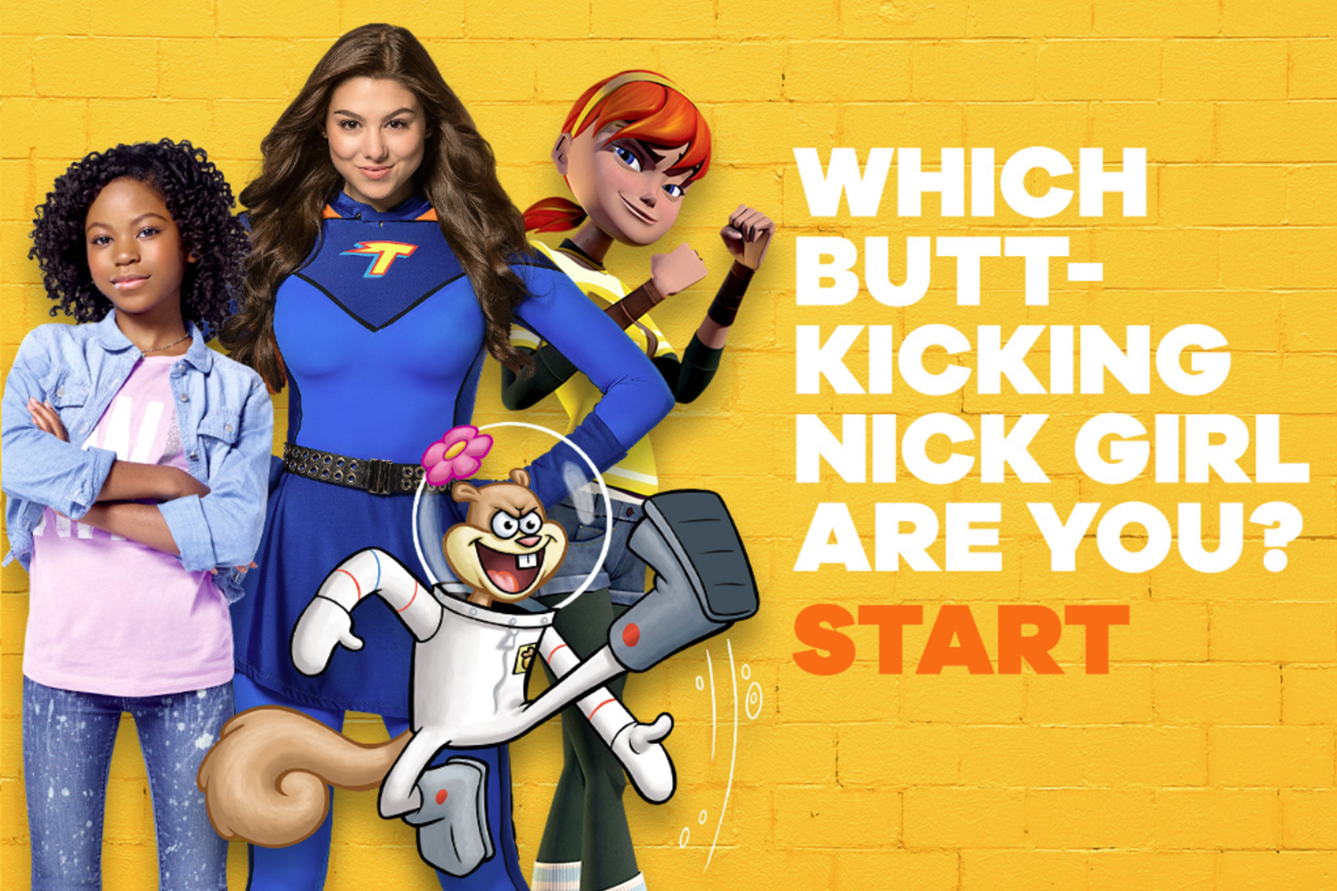 Which Butt-Kicking Nick Girl Are You Game Welcome Screen Screenshot.