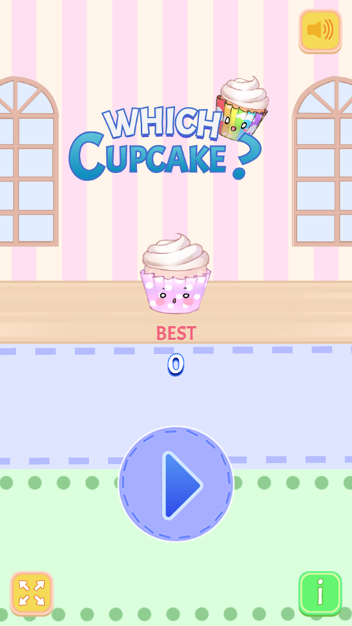 Which Cupcake Game Welcome Screen Screenshot.