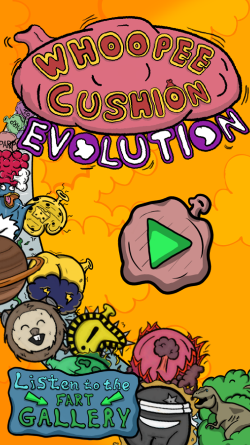 Whoopie Cushion Evolution Game Welcome Screen Screenshot.
