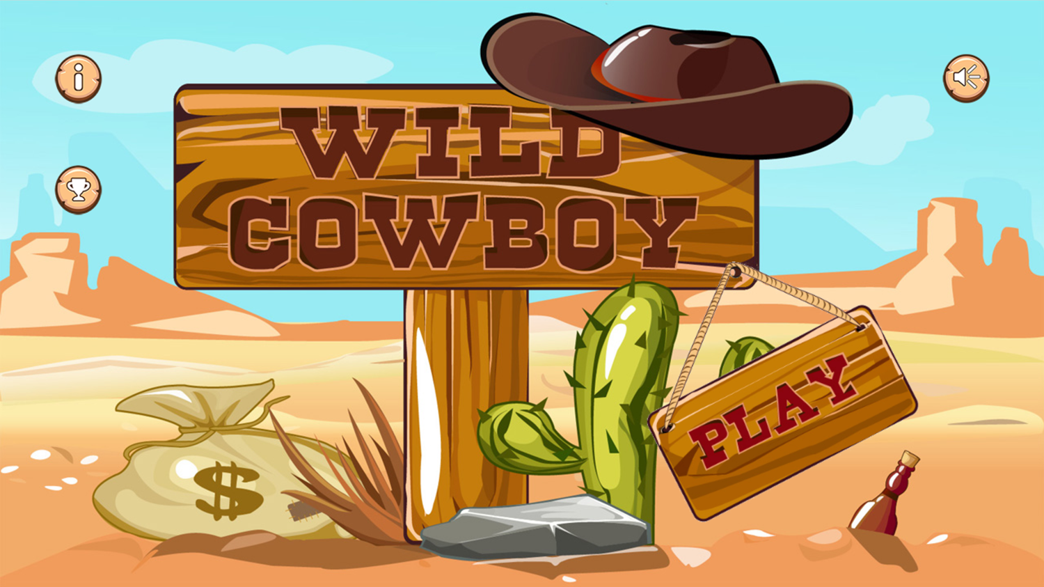 Wild Cowboy Welcome Screen Screenshot.
