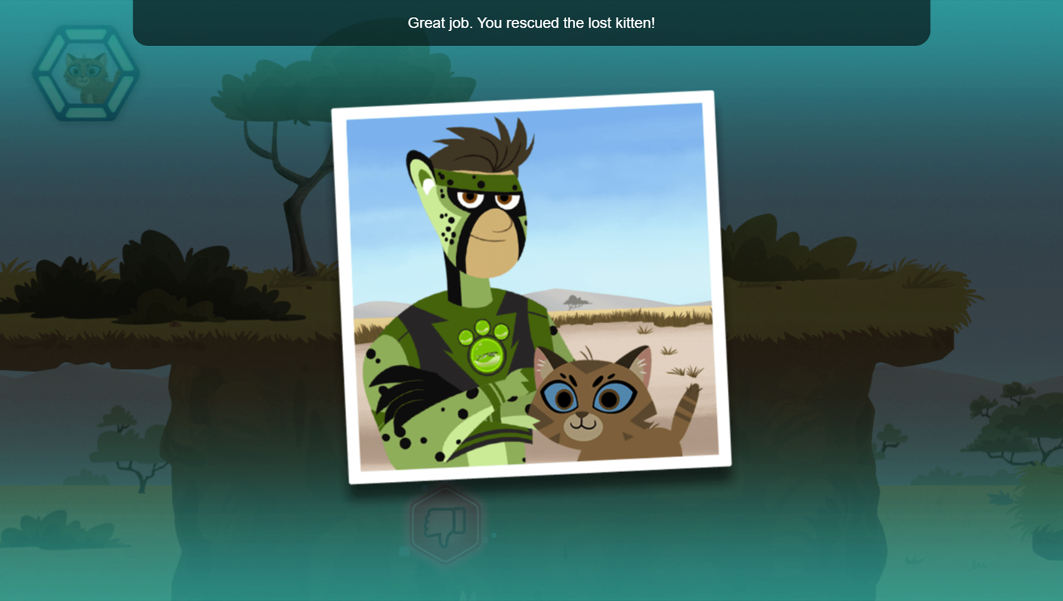 Wild Kratts Cats and Dogs Game Level Complete Screenshot.