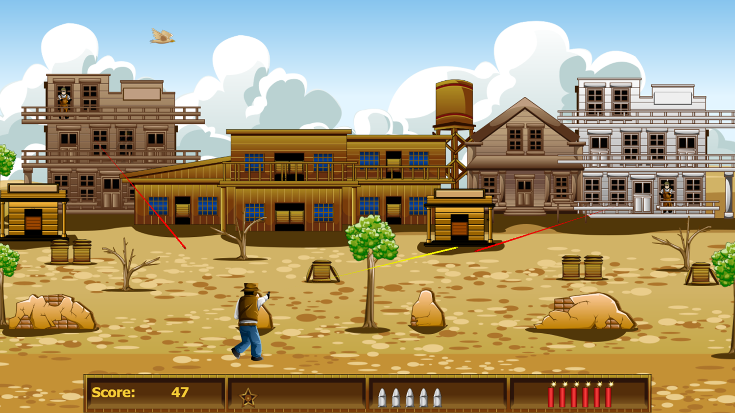 Wild West Cowboy Game Play Screenshot.