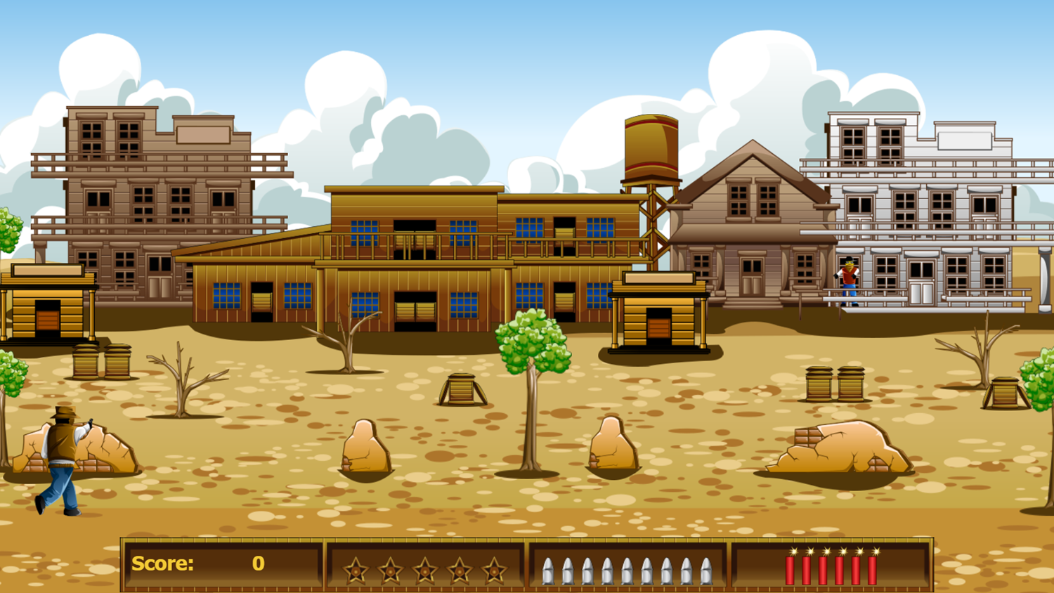 Wild West Cowboy Game Start Screenshot.