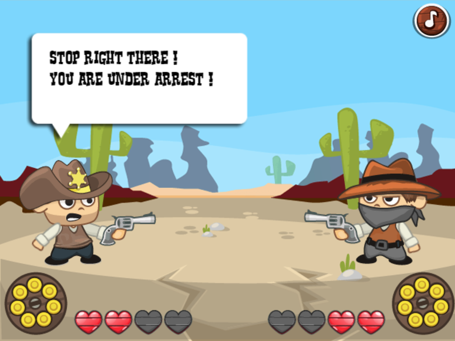 Wild West Shootout Game Screenshot.