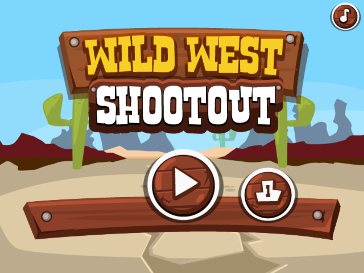 Wild West Shootout Game Welcome Screen Screenshot.