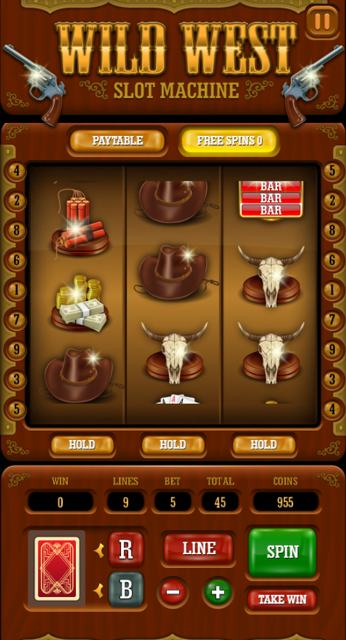 Wild West Slot Machine Game Spin Screenshot.