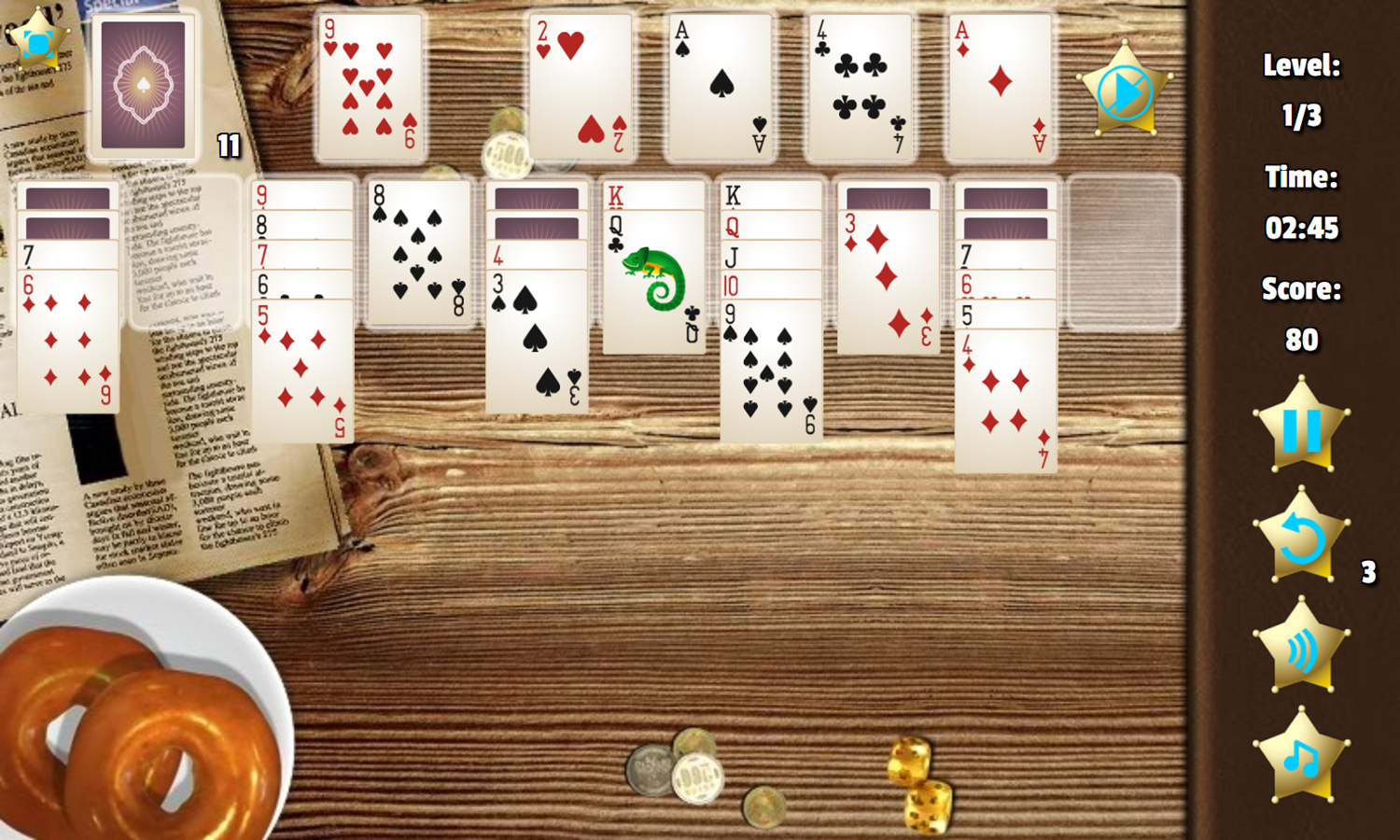 Wild West Solitaire Game Play Screenshot.