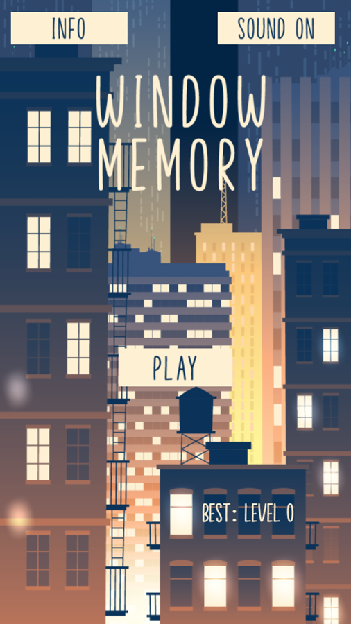 Window Memory Game Welcome Screen Screenshot.