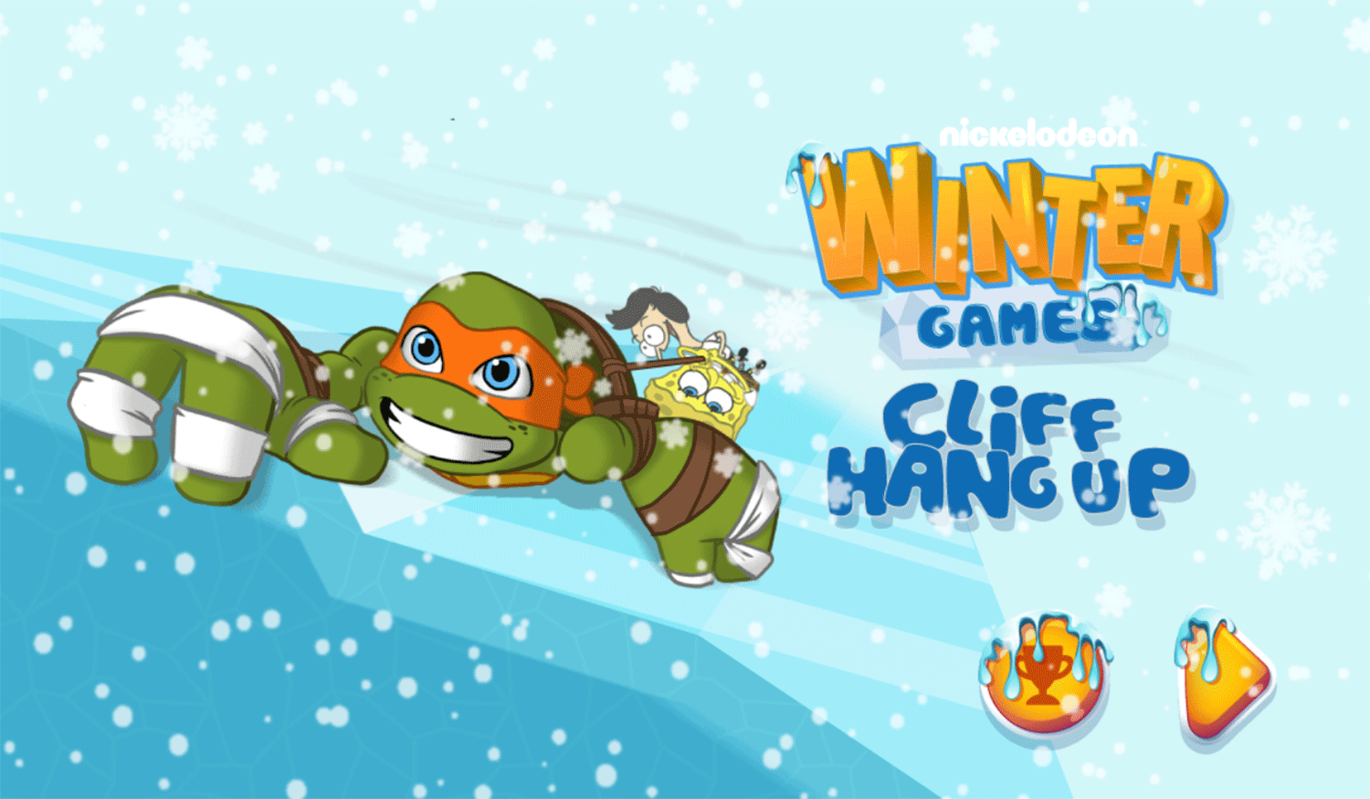 Winter Games Cliff Hang Up Welcome Screen Screenshot.