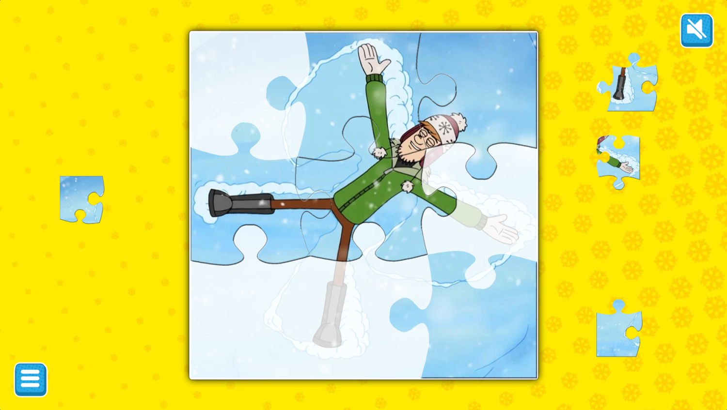 Winter Jigsaw Puzzle Game Play Screenshot.