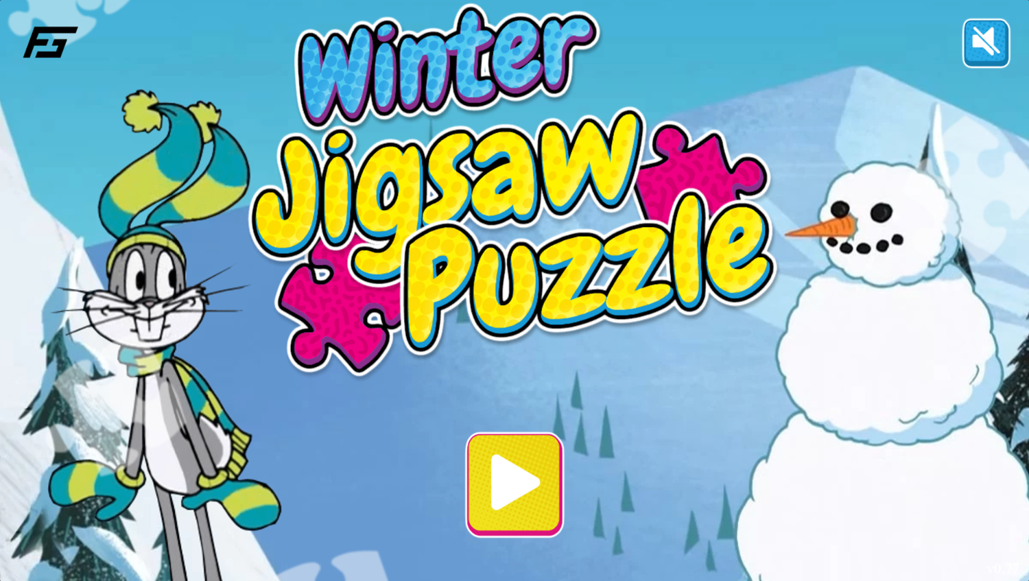 Winter Jigsaw Puzzle Game Welcome Screen Screenshot.