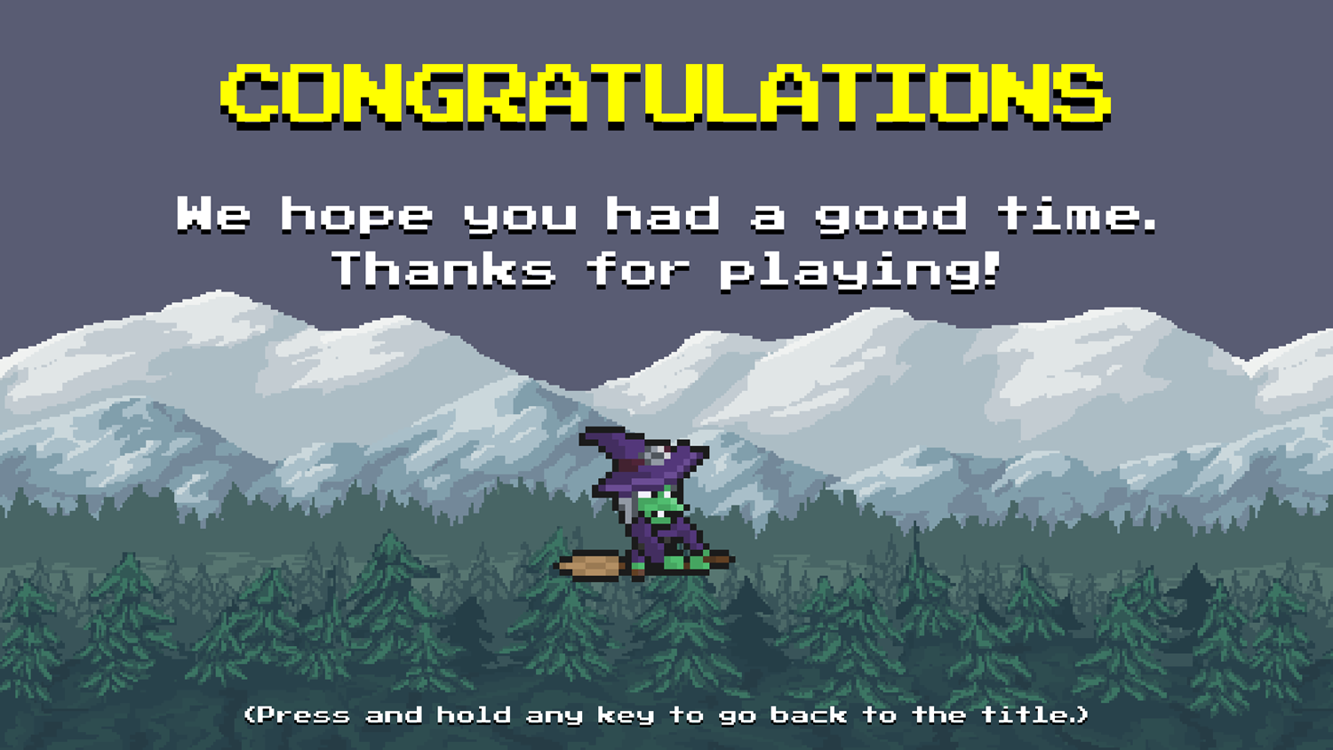 Witch Mirror Game Beat Screen Screenshot.
