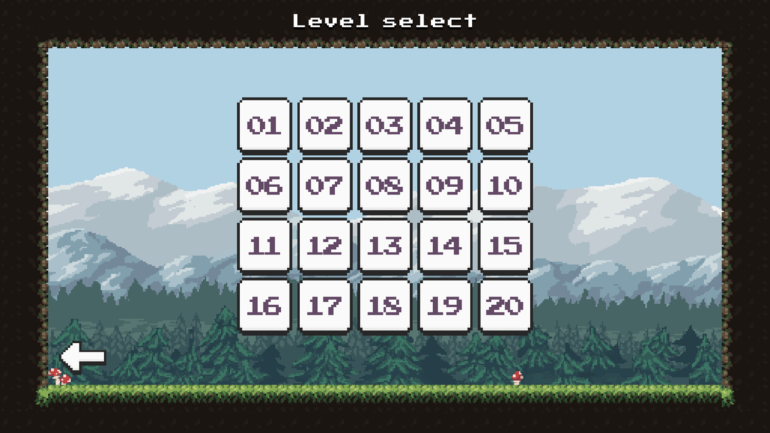 Witch Mirror Game Level Select Screen Screenshot.
